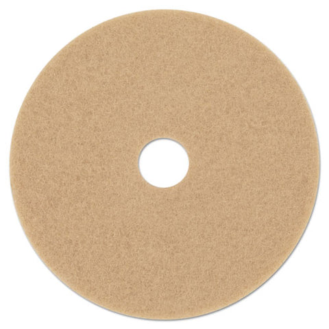 Ultra High-speed Floor Burnishing Pads 3400, 20" Diameter, Tan, 5/carton