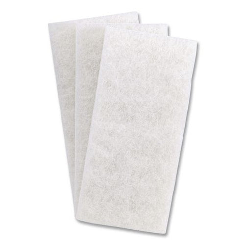 White Utility And Burnish Pads, 4.62" X 10", White, 10/carton