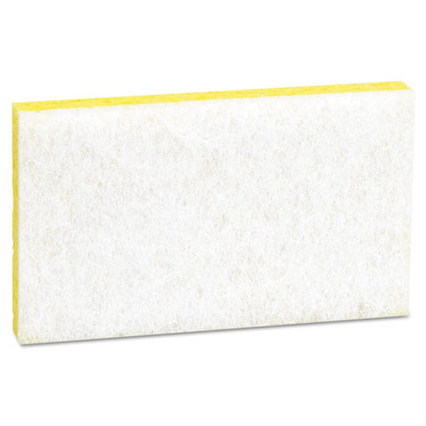 Light-duty Scrubbing Sponge, #63, 3.6 X 6.1, 0.7" Thick, Yellow/white, 20/carton