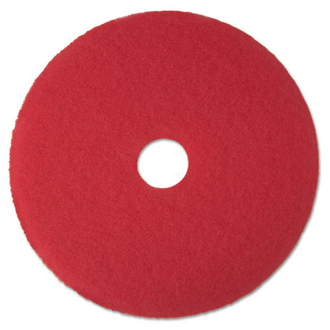 Low-speed Buffer Floor Pads 5100, 12" Diameter, Red, 5/carton