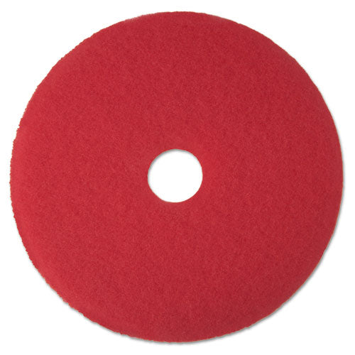 Low-speed Buffer Floor Pads 5100, 19" Diameter, Red, 5/carton