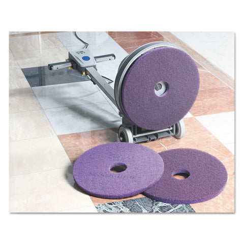 Diamond Floor Pads, 24" Diameter, Purple, 5/carton