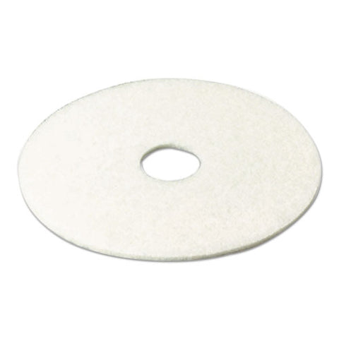 Low-speed Super Polishing Floor Pads 4100, 24" Diameter, White, 5/carton