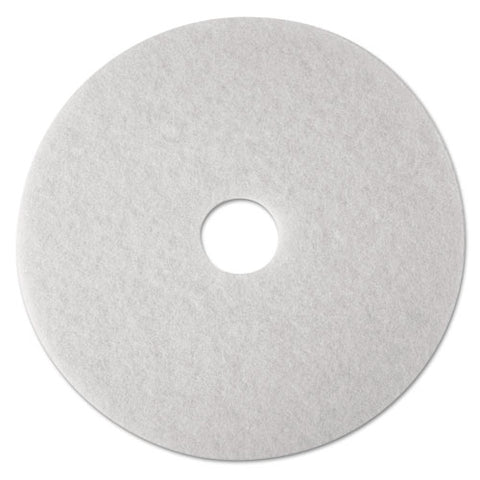 Low-speed Super Polishing Floor Pads 4100, 24" Diameter, White, 5/carton