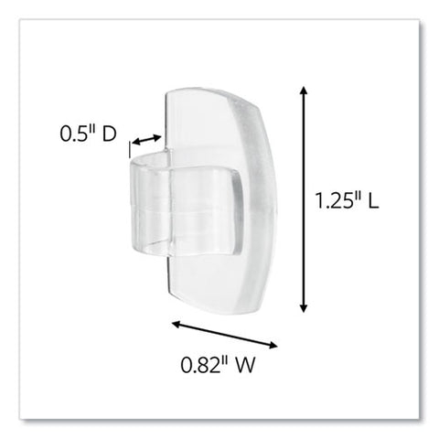 All Weather Hooks And Strips, Small, Plastic, Clear, 0.5 Lb Capacity, 30 Clips And 32 Strips/pack