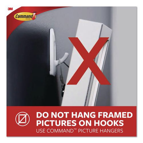 Small Wire Hooks, Small, Plastic/metal Wire, White, 0.5 Lb Capacity, 6/pack