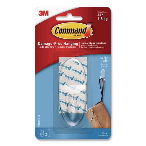 Large Clear Hooks, Plastic, Supports 4 Lb