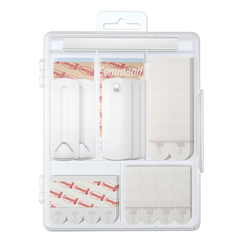 Picture Hanging Kit, Assorted Sizes, Plastic, White/clear, 1 Lb; 4 Lb; 5 Lb Capacities 38 Pieces/pack