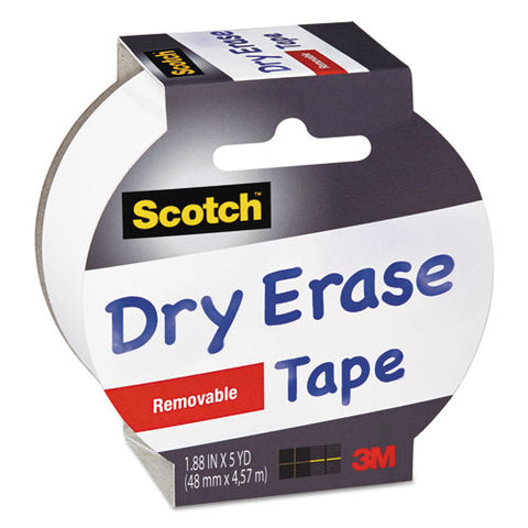 Dry Erase Tape, 3" Core, 1.88" X 5 Yds, White