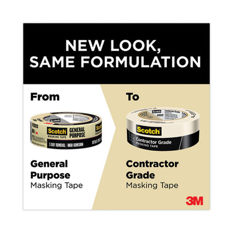 Commercial-grade Masking Tape For Production Painting, 3" Core, 0.7" X 60 Yds, Natural