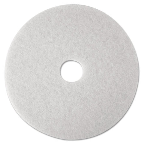 Low-speed Super Polishing Floor Pads 4100, 27" Diameter, White, 5/carton