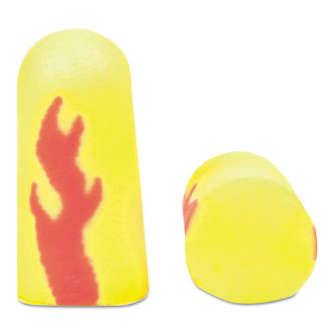 E-a-rsoft Blasts Earplugs, Cordless, Foam, Yellow Neon/red Flame, 200 Pairs/box