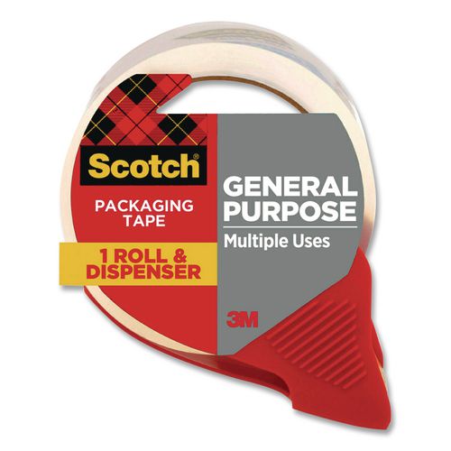 General Purpose Packaging Tape With Dispenser, 3" Core, 1.88 X 84.2 Yds, Clear