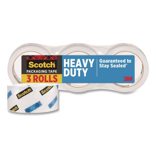 3850 Heavy-duty Packaging Tape, 3" Core, 1.88" X 43.7 Yd, Clear, 3/pack