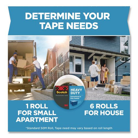 3850 Heavy-duty Packaging Tape, 3" Core, 1.88" X 43.7 Yds, Clear, 6/pack