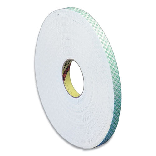 4016 Double Coated Urethane Foam Tape, 0.38" X 36 Yds, White