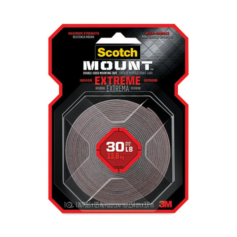 Extreme Mounting Tape, Holds Up To 30 Lbs, 1 X 60, Black