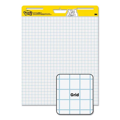 Vertical-orientation Self-stick Easel Pads, Quadrille Rule (1 Sq/in), 25 X 30, White, 30 Sheets, 6/pack