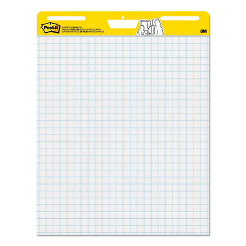 Vertical-orientation Self-stick Easel Pads, Quadrille Rule (1 Sq/in), 25 X 30, White, 30 Sheets, 6/pack