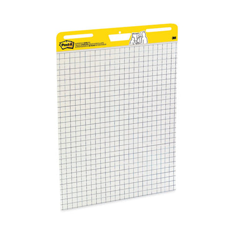 Vertical-orientation Self-stick Easel Pads, Quadrille Rule (1 Sq/in), 25 X 30, White, 30 Sheets, 2/carton