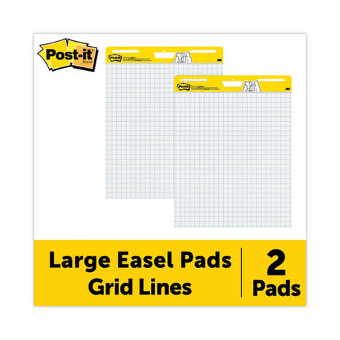 Vertical-orientation Self-stick Easel Pads, Quadrille Rule (1 Sq/in), 25 X 30, White, 30 Sheets, 2/carton