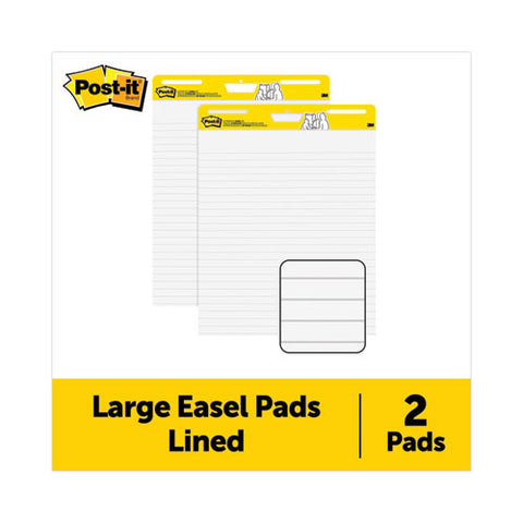 Vertical-orientation Self-stick Easel Pads, Presentation Format (1.5" Rule), 25 X 30, White, 30 Sheets, 2/pack