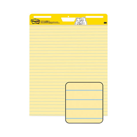 Vertical-orientation Self-stick Easel Pads, Presentation Format (1.5" Rule), 25 X 30, Yellow, 30 Sheets, 2/carton