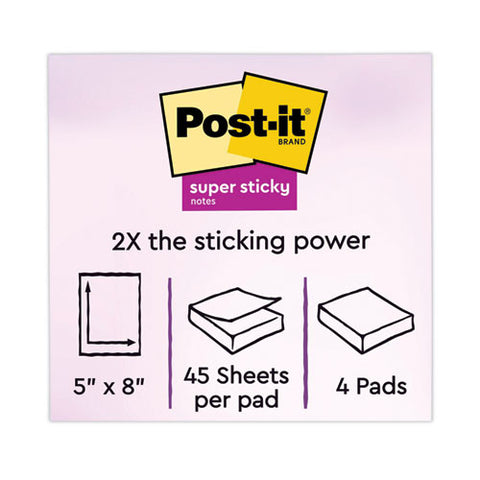 Pads In Energy Boost Collection Colors, Note Ruled, 5" X 8", 45 Sheets/pad, 4 Pads/pack