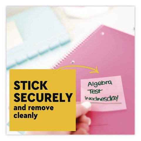 Transparent Notes, 2.88" X 2.88", Assorted Colors (transparent Blue And Clear), 36 Sheets/pad, 2 Pads/pack