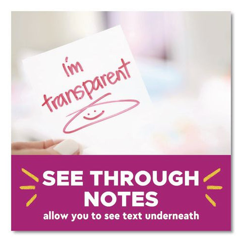 Transparent Notes, 2.88" X 2.88", Assorted Pastel Colors, 36 Sheets/pad, 5 Pads/pack