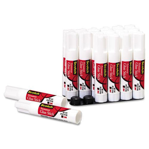 Permanent Glue Stick, 0.28 Oz, Dries Clear, 18/pack