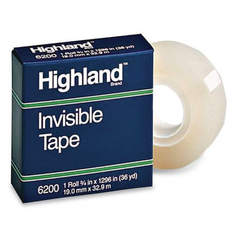 Invisible Permanent Mending Tape, 1" Core, 0.75" X 36 Yds, Clear, 144 Rolls/carton