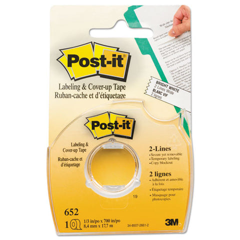 Labeling And Cover-up Tape, Non-refillable, Clear Applicator, 0.33" X 700"