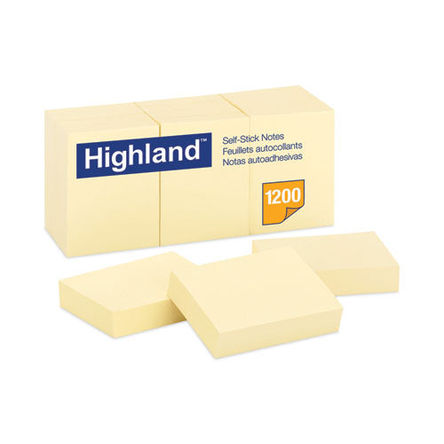 Self-stick Notes, 1.38" X 1.88", Yellow, 100 Sheets/pad, 12 Pads/pack