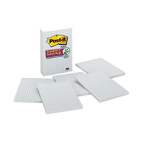 Grid Notes, Quad Ruled, 4" X 6", White, 50 Sheets/pad, 6 Pads/pack