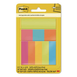 Combo Pack With Pagemarkers, (1) 3" X 4", (3) 0.88" X 2.87", (5) 0.5" X 1.7", Randomly Assorted Bright Colors, 50 Sheets/pad