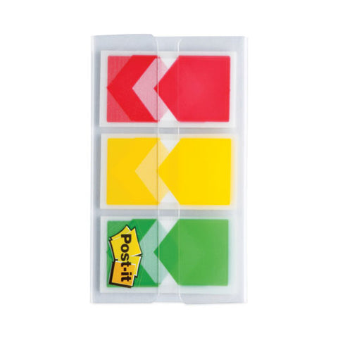 Arrow 1" Prioritization Page Flags, Red/yellow/green, 20 Flags/dispenser, 3 Dispensers/pack