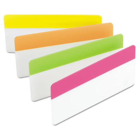 Solid Color Tabs, 1/3-cut, Assorted Bright Colors, 3" Wide, 24/pack