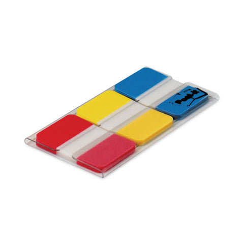 1" Plain Solid Color Tabs, 1/5-cut, Assorted Primary Colors, 1" Wide, 66/pack