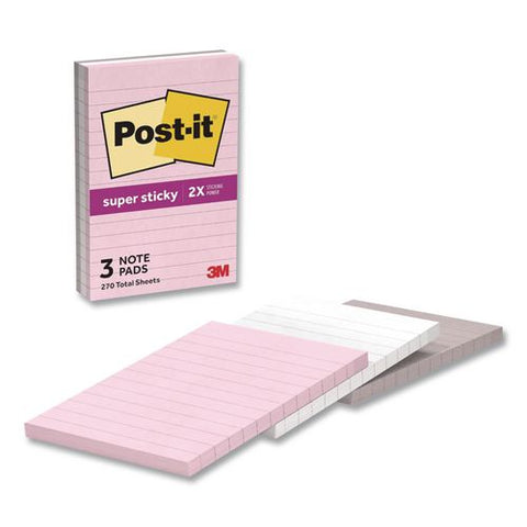 Pads In Simply Serene Colors, Note Ruled, 4 X 6, Assorted Colors, 90 Sheets/pad, 3 Pads/pack