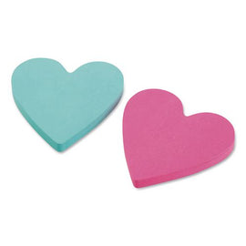 Die-cut Heart Shaped Notepads, 3" X 3", Light Blue/pink, 75 Sheets/pad, 2 Pads/pack