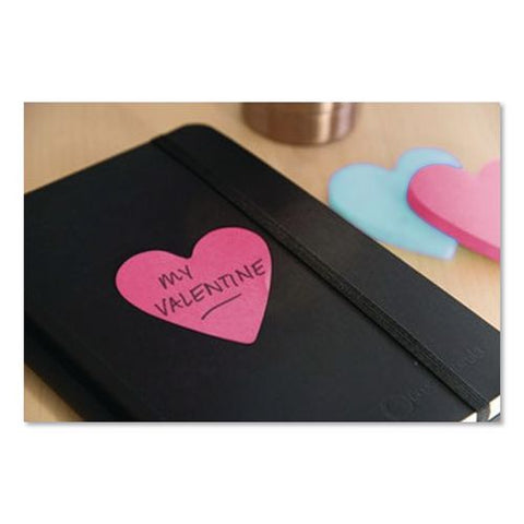 Die-cut Heart Shaped Notepads, 3" X 3", Light Blue/pink, 75 Sheets/pad, 2 Pads/pack