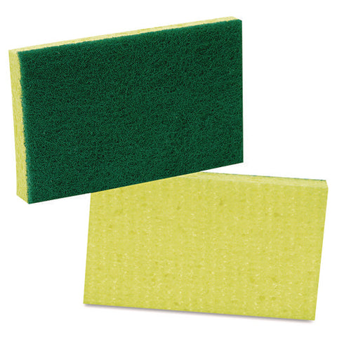 Medium-duty Scrubbing Sponge, 3.6 X 6.1, 0.7" Thick, Yellow/green