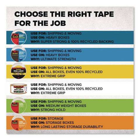 3850 Heavy-duty Recycled Packaging Tape, 3" Core, 1.88" X 54.6 Yd, Clear, 6/pack