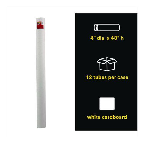 Mailing Tube, 48" Long, 4" Diameter, White, 12/carton