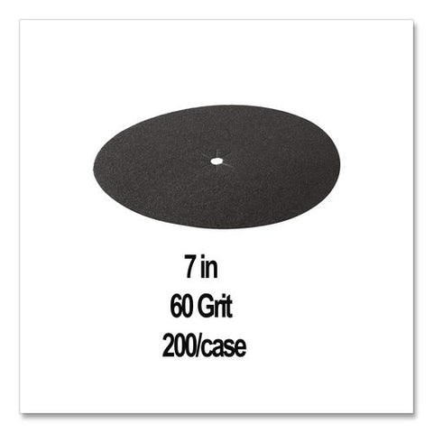 Floor Surfacing Hookit Discs, 7" Diameter, 60 Grit, Purple, 200/carton