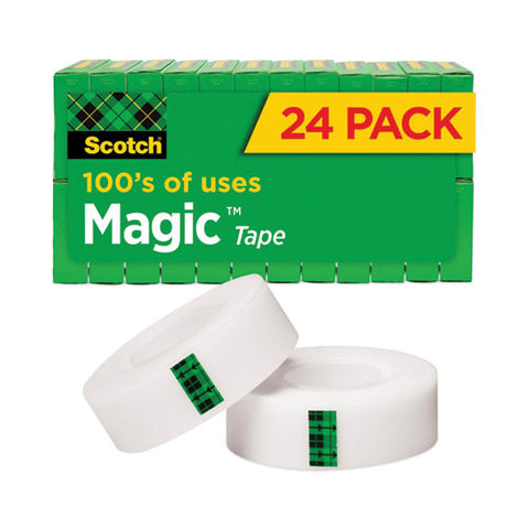 Magic Tape Value Pack, 1" Core, 0.75" X 83.33 Ft, Clear, 24/pack