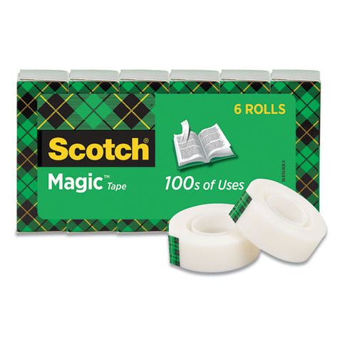 Magic Tape Refill, 1" Core, 0.75" X 22.2 Yds, Clear, 6/pack