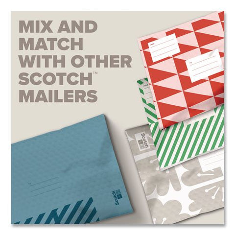 Designer Self-sealing Bubble Mailer, #2, Self-adhesive Closure, 8.5 X 11, Red, 4/pack