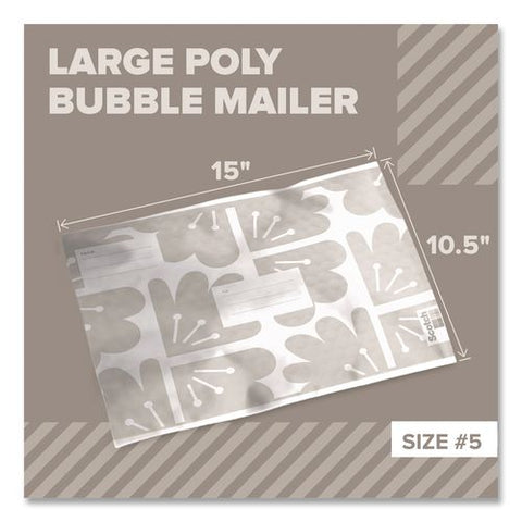 Designer Self-sealing Bubble Mailer, #5, Self-adhesive Closure, 10.5 X 15, Taupe, 12/pack